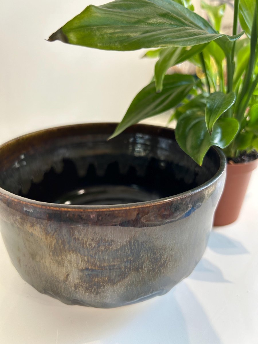 Hand thrown decorative bowl or planter