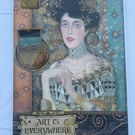 Gustav Klimt ladies portrait Art is everywhere blank greetings card