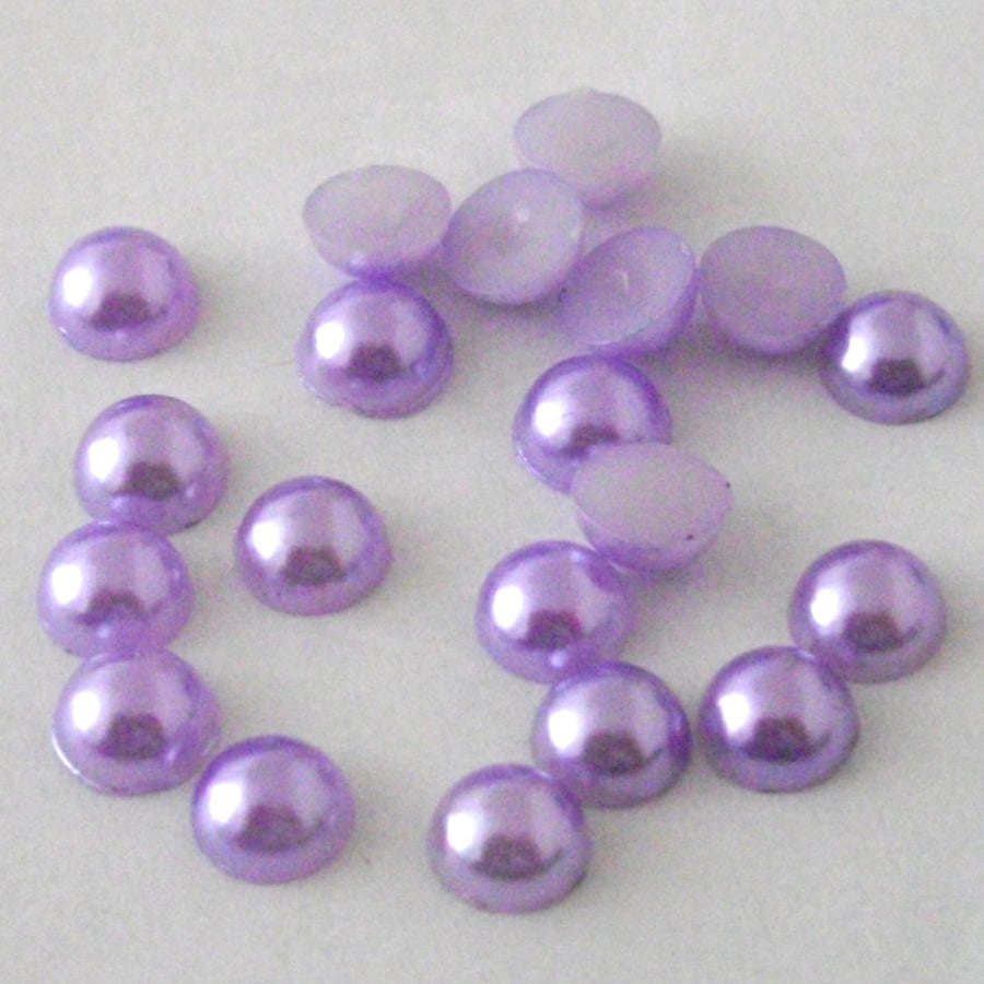 50 x Lilac Half Pearl Embelishments