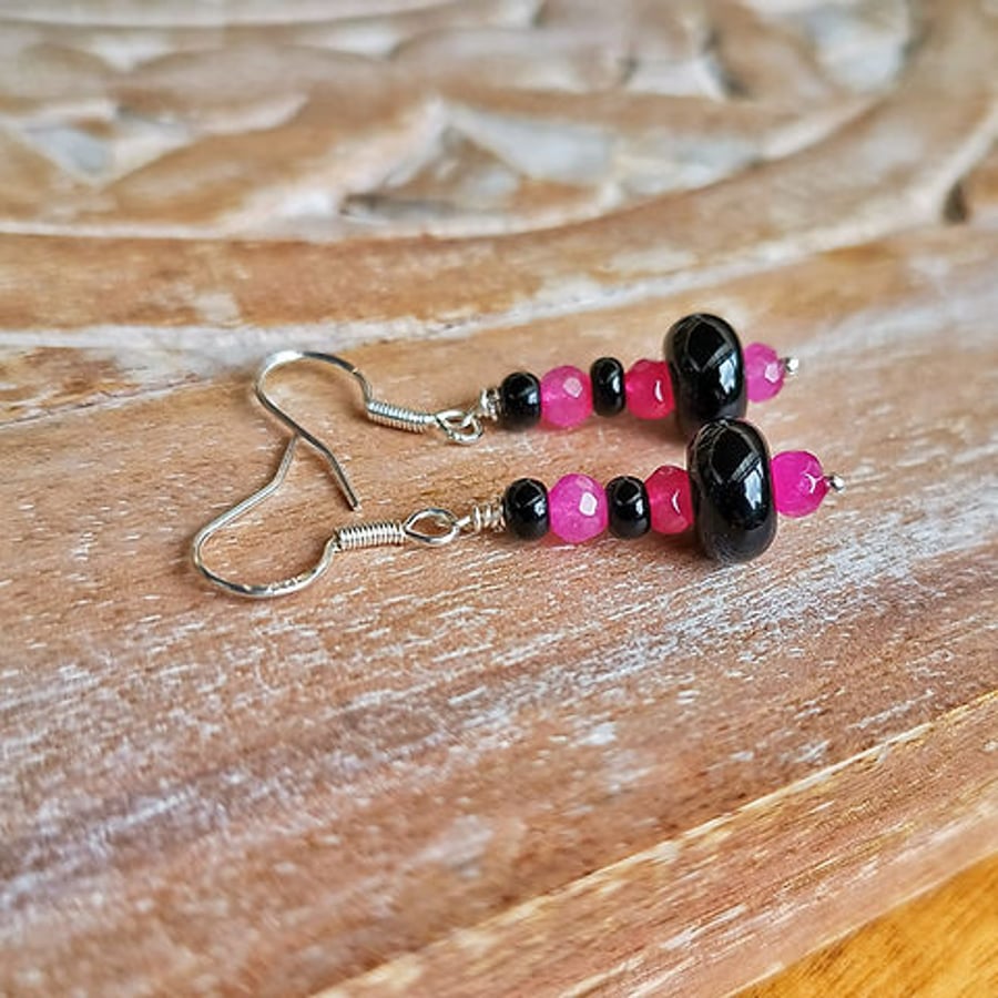 Sterling silver bead hot sale drop earrings