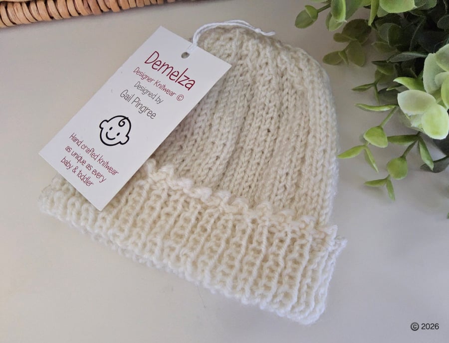 Designer Baby Girl's Beanie Merino Wool Hat Newborn size 