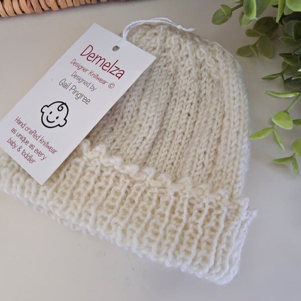 Designer Baby Girl's Beanie Merino Wool Hat Newborn size 