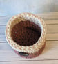 Crochet container, plant pot cover, new home gift, desk tidy, recycled - Image 5