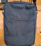 Navy denim boxy bag
