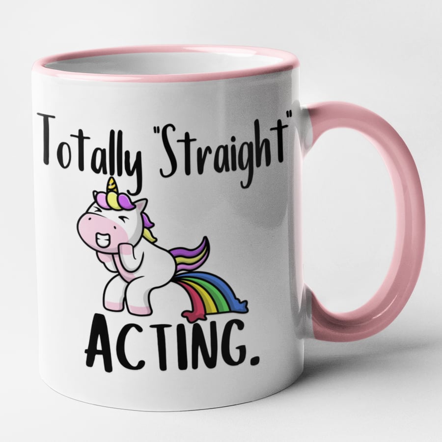 Totally Straight Acting Funny Gay Mug Hilarious Gift Idea 