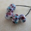 purple frit handmade lampwork glass beads