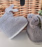 Baby Boy's Tie 95% Merino Wool Booties 0-3 months size  - Image 3