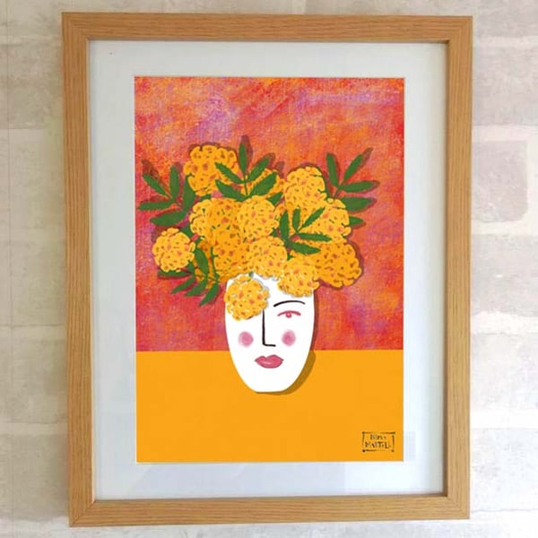 Marigold Flowers - Print Only by Nina Martell