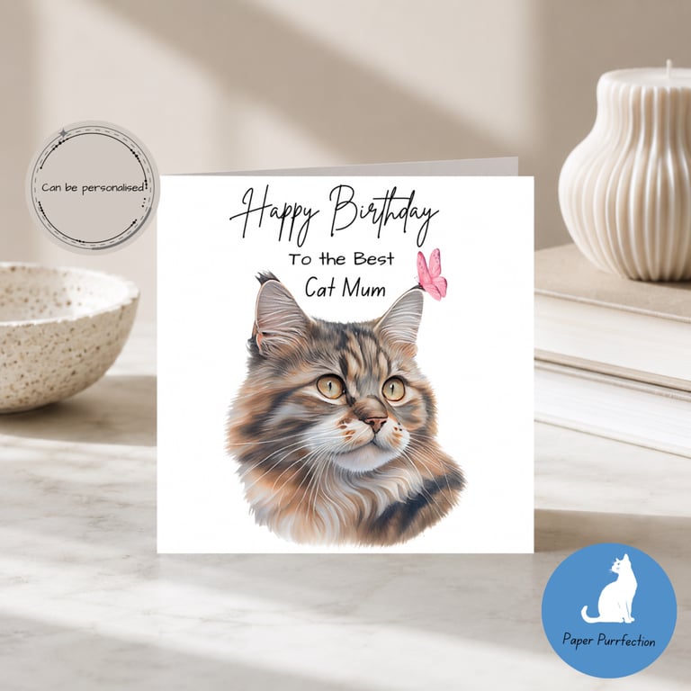 Happy Birthday Cat Mum Card 