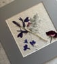 Original Pressed Flower Picture Grey Mount