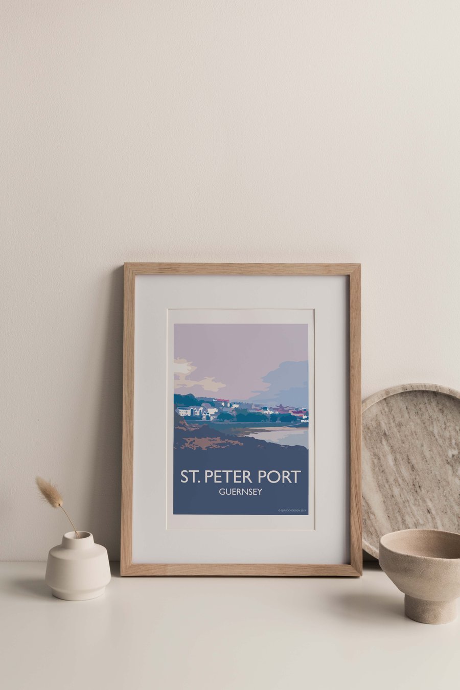 St. Peter Port seascape Guernsey Channel Islands Giclee Travel Poster
