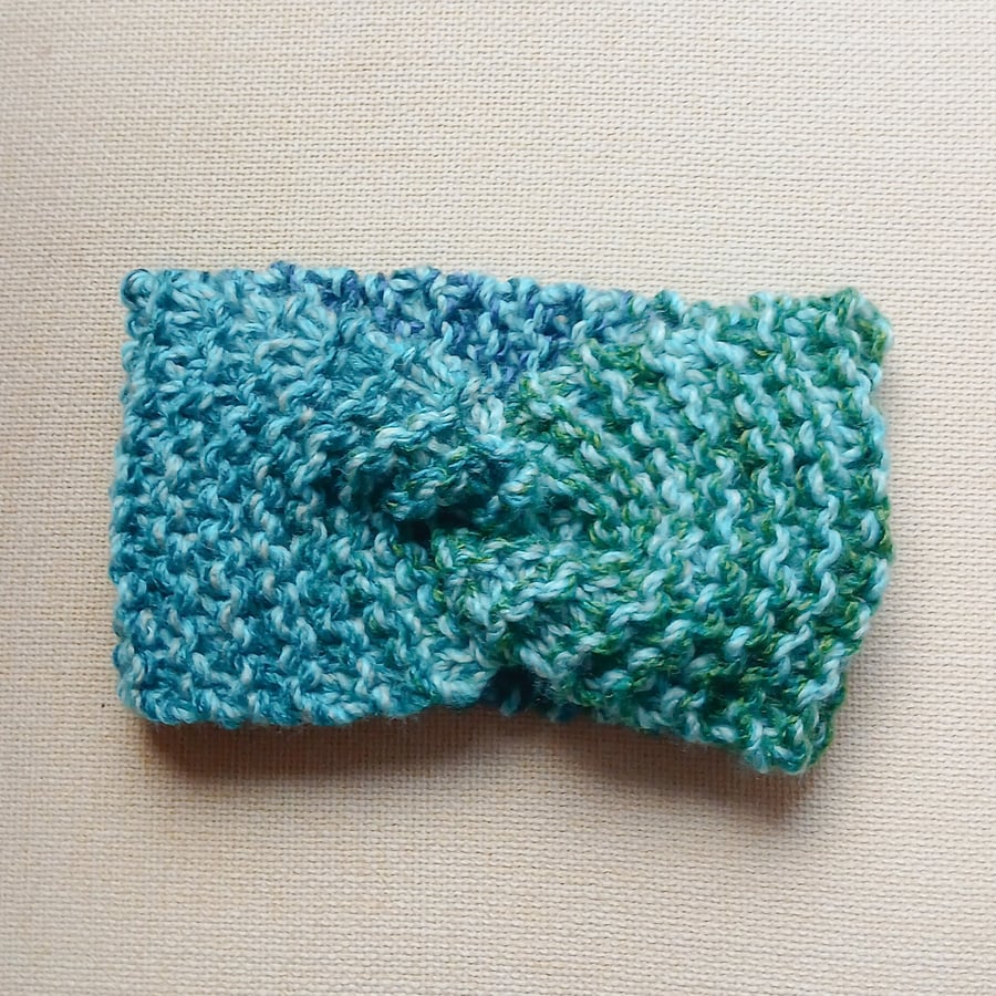 HAND KNIT Ladies Azure Seas Headband