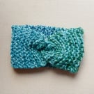 HAND KNIT Ladies Azure Seas Headband