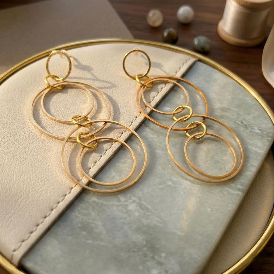 Linked Circle Hoop Earrings
