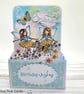 Fairy Pop-Up Box Birthday Card - fairies stars flowers butterflies unique card