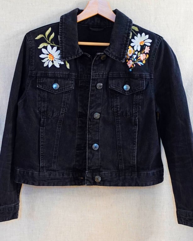 The Esme - Women's Black Denim Jacket - Size 8-10