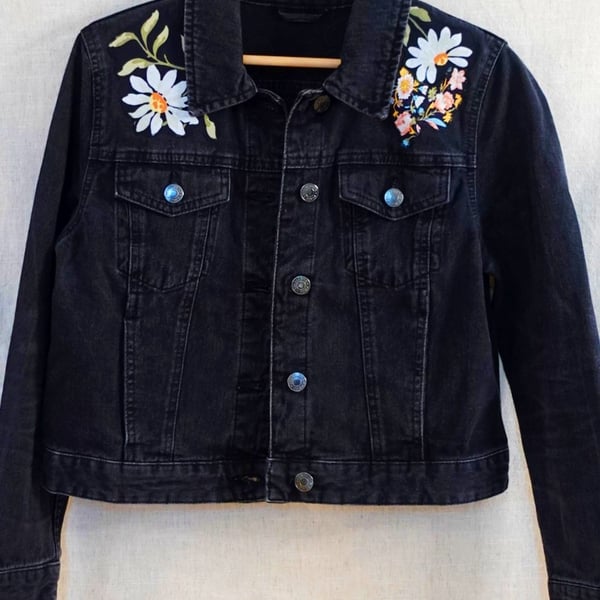 The Esme - Women's Black Denim Jacket - Size 8-10
