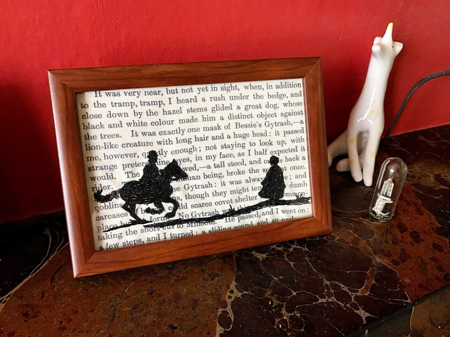 Classic Literature - Jane Eyre Silhouette Framed Illustration Embroidery