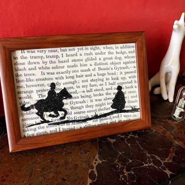 Classic Literature - Jane Eyre Silhouette Framed Illustration Embroidery