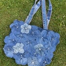 Denim flower bag - Tote bag - Upcycled