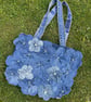 Floral denim jeans bag - Tote bag - Upcycled
