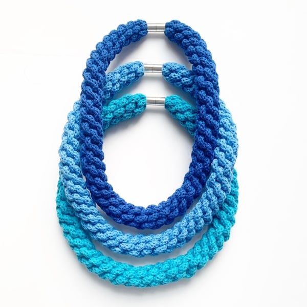 Woven cotton hand knotted necklace, Matching bracelet available, Gifts for girls