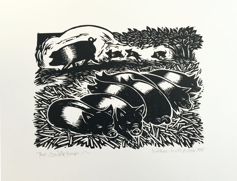 The Saddleback, A Limited Edition original Lino Print. 