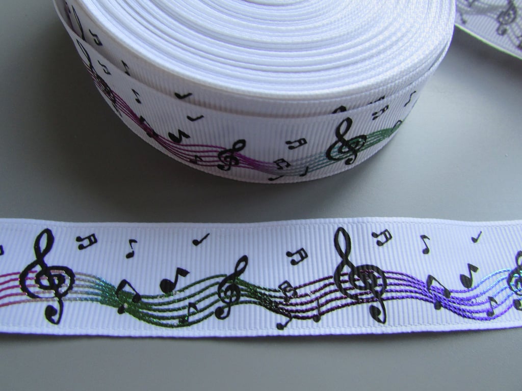 Music Grosgrain Ribbon x 1 metre