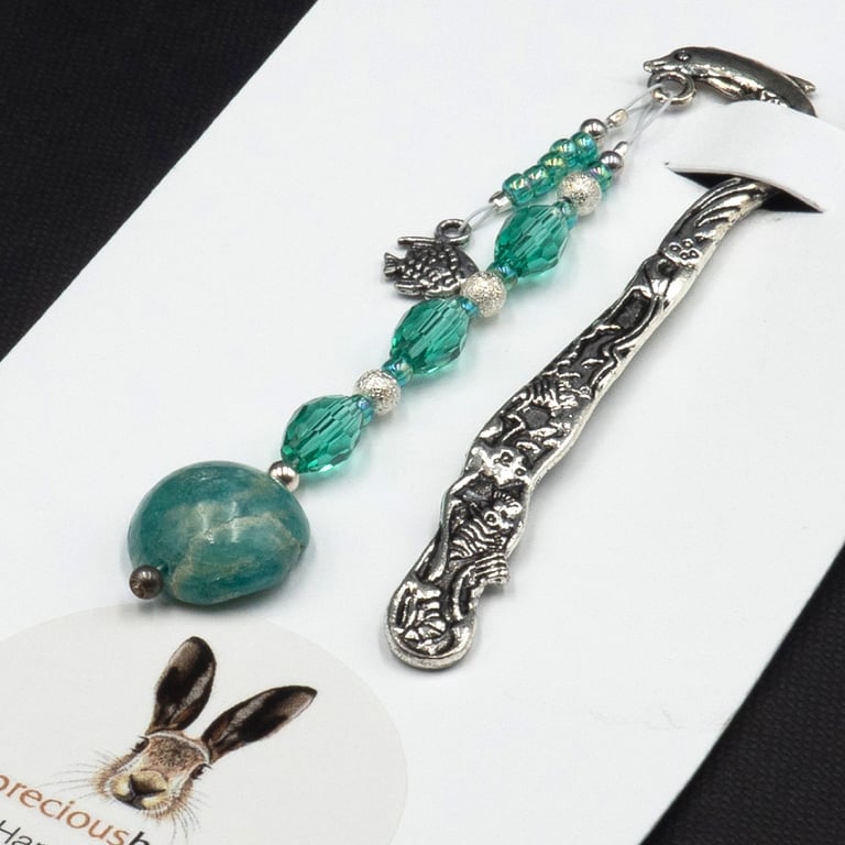 Beaded seashore bookmark, Christmas gift, Book lovers gift