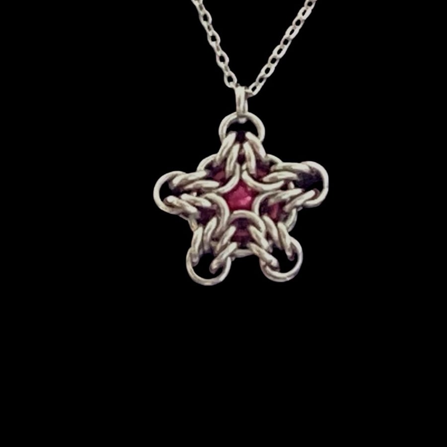 Star Chainmaille necklace - stainless steel chainmaille necklace 