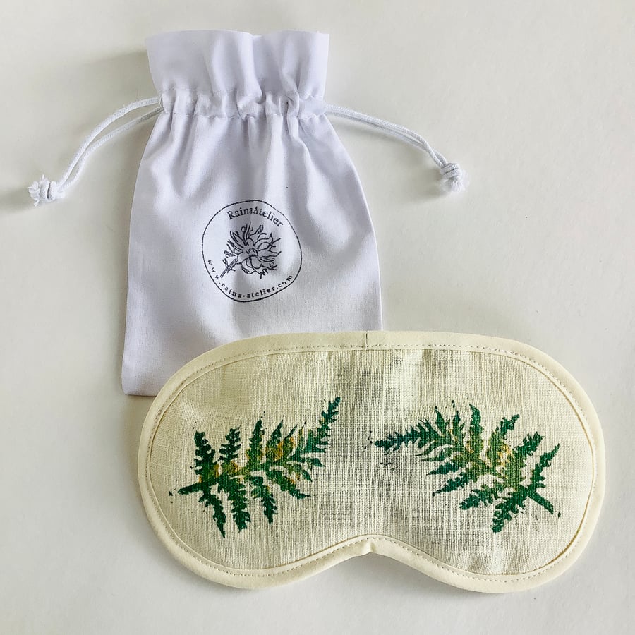 Fern Linen Lavender Infused Eye Mask for Relaxation and Meditation 