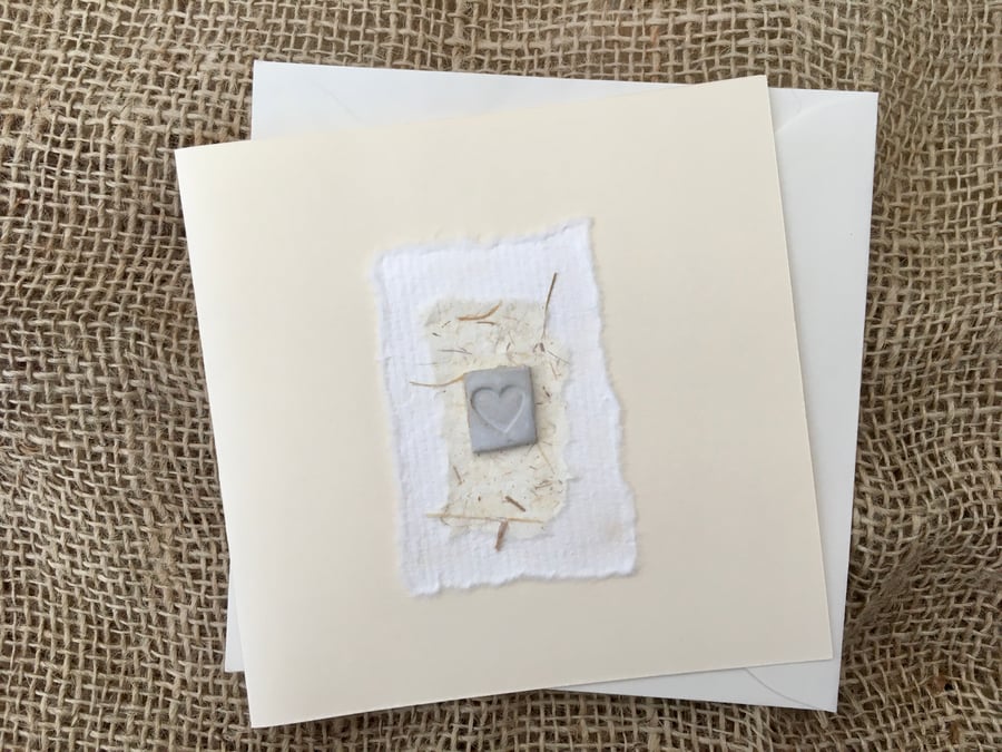 Handmade ceramic Gift card, blank greetings card, ceramic design 