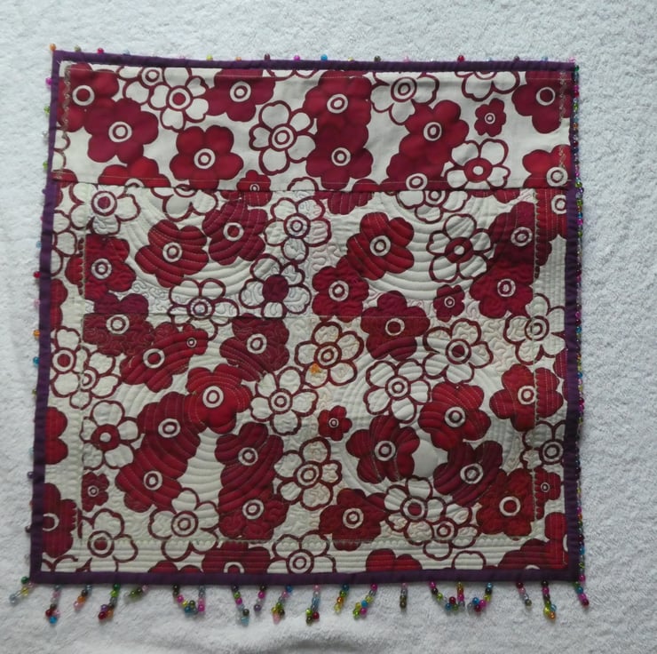 Quilt Wall hanging. Circles Quilt with beaded T... Folksy