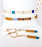 CASSIE - Japanese Tila bead stretch bracelets x 2 with matching earrings