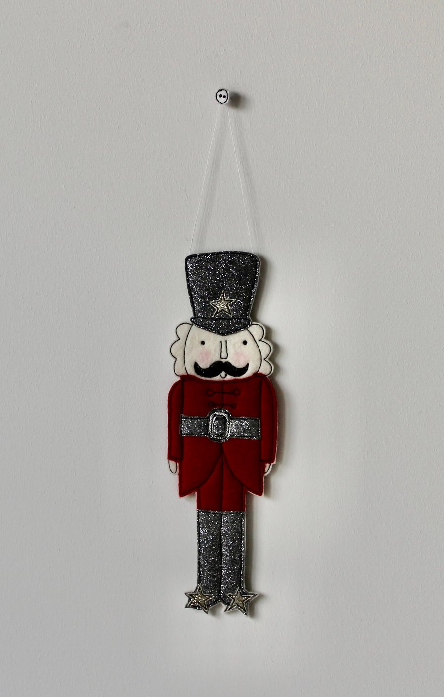 'Mr Nutcracker Wearing a Red Jacket'  - Hanging Decoration