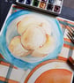 Cheesy scones and pumpkin soup on an autumn day original art  - Image 4