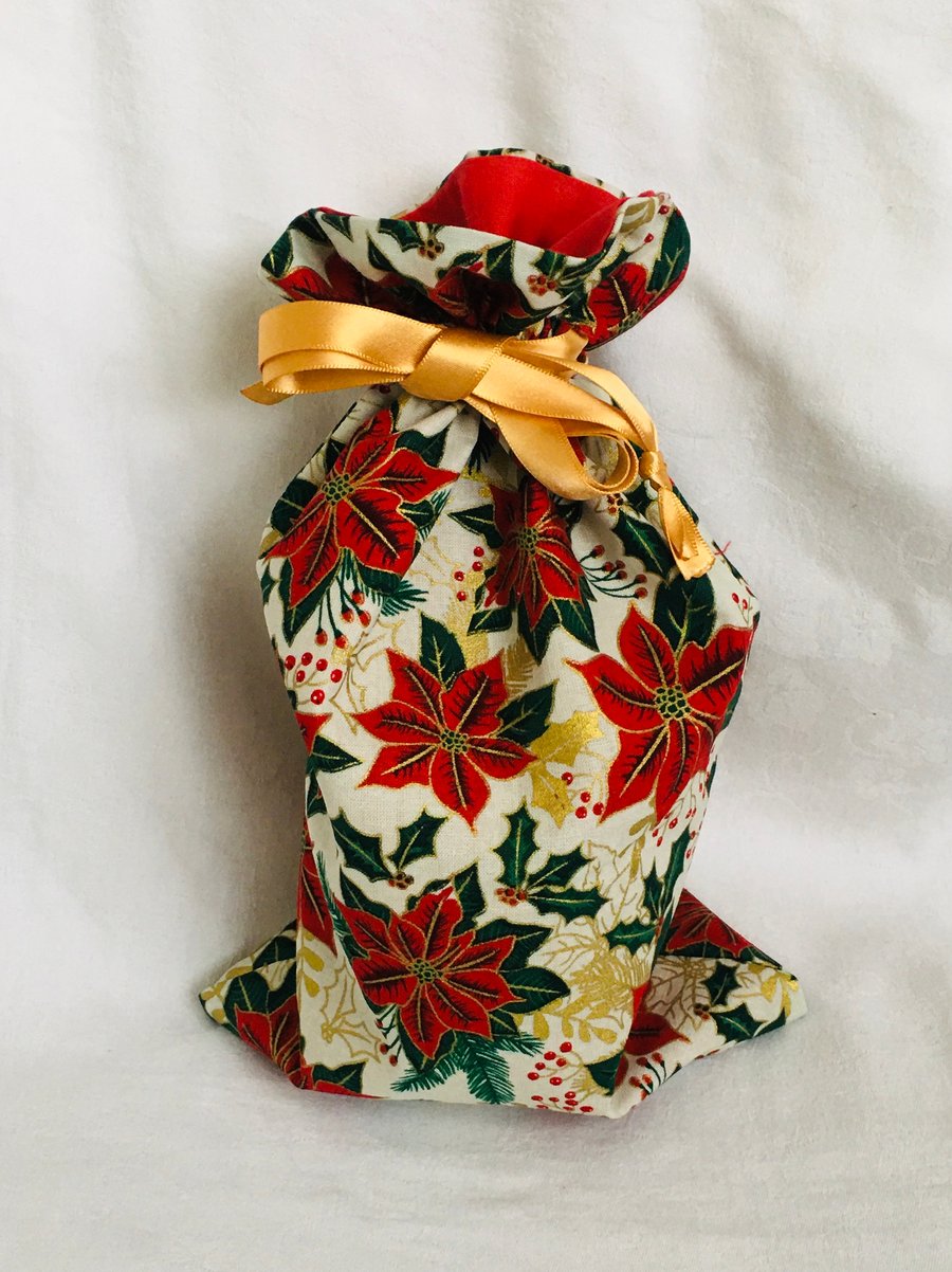 Reusable Drawstring Christmas Gift Bag, Gift Bag, Christmas Gift Ideas.