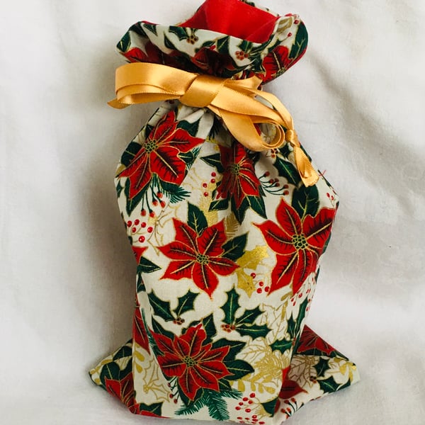 Reusable Drawstring Christmas Gift Bag, Gift Bag, Christmas Gift Ideas.