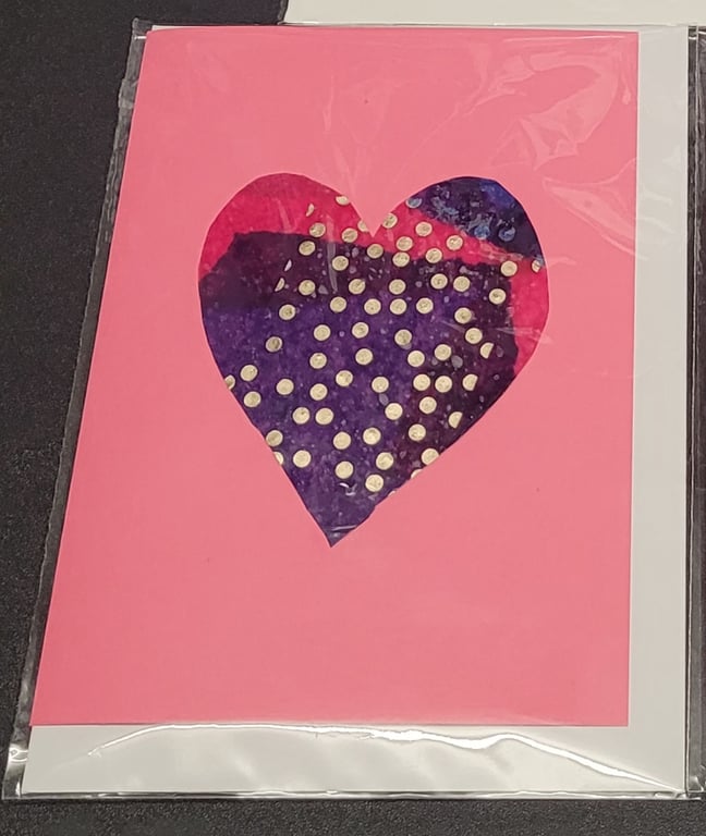 Valentines day card purple heart
