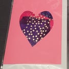 Valentines day card purple heart