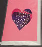 Valentines day card purple heart