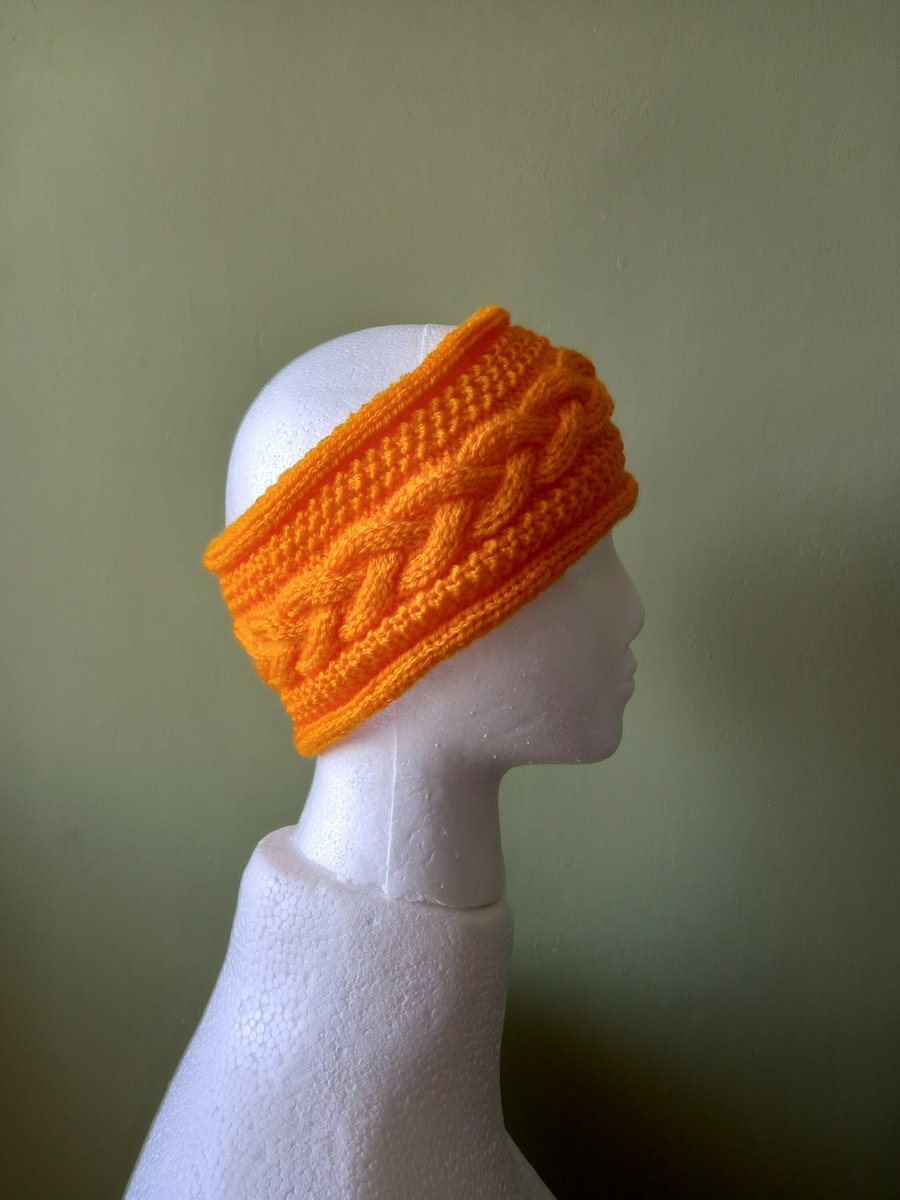Sunshine Yellow Headband Hand Knitted in Acryli... Folksy