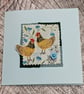 Chicken love fabric greeting card - Image 3