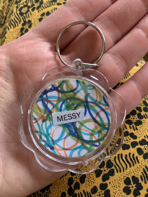 Messy and Too Darn Clean Keyring Double Sided Gift for Contrary Paradox persona