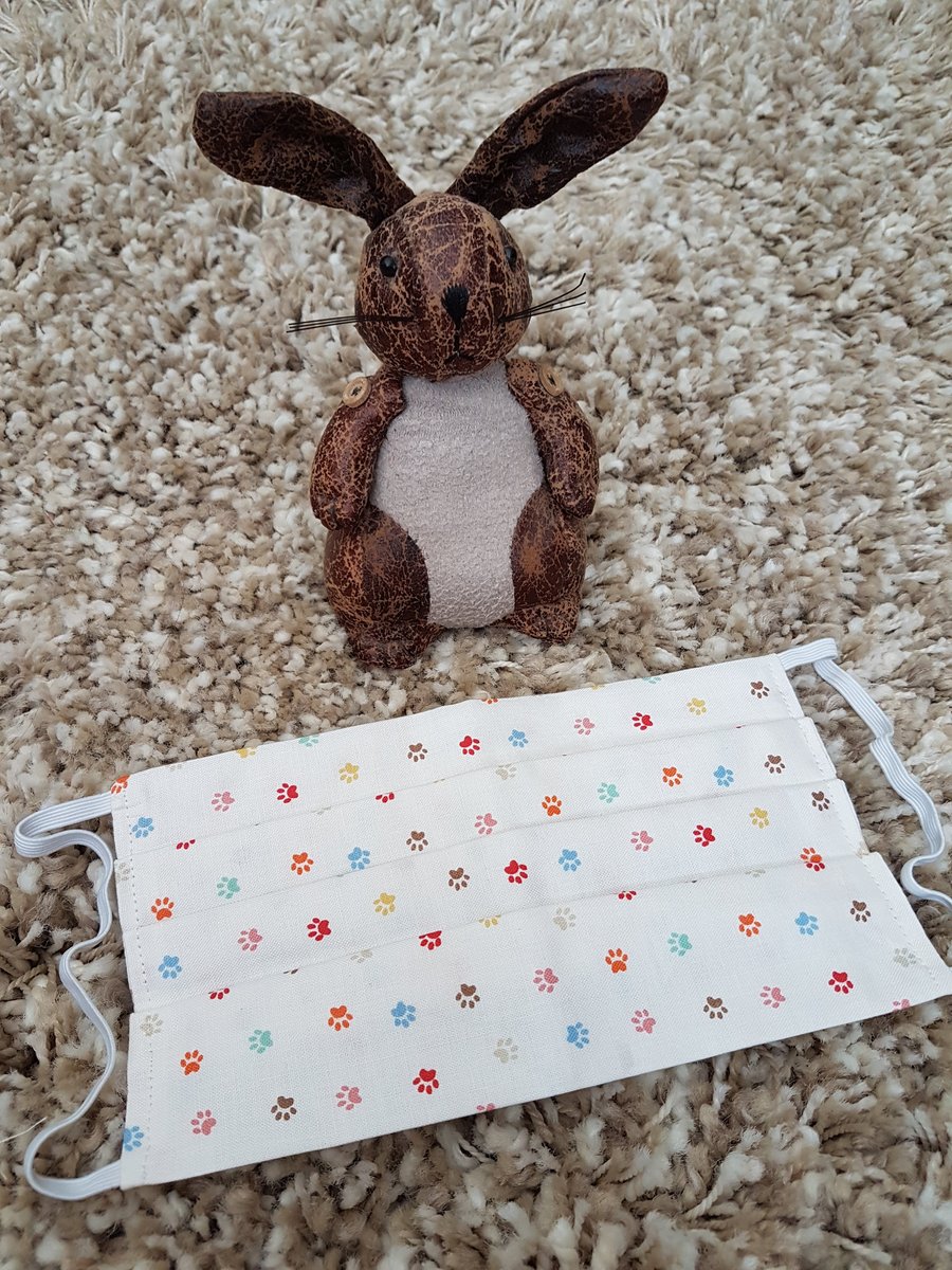 Adult face covering – Paw print material