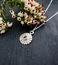 Daisy Pendant with Amethyst Cubic Zirconia - Recycled Silver Flower Necklace - Image 4