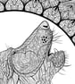 Digital Colouring Page - Wolf - Image 2