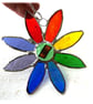 Rainbow Daisy Suncatcher Stained Glass Flower Dichroic Nugget - Image 5