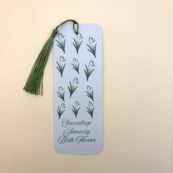Snowdrop Birth Flower Bookmark - January