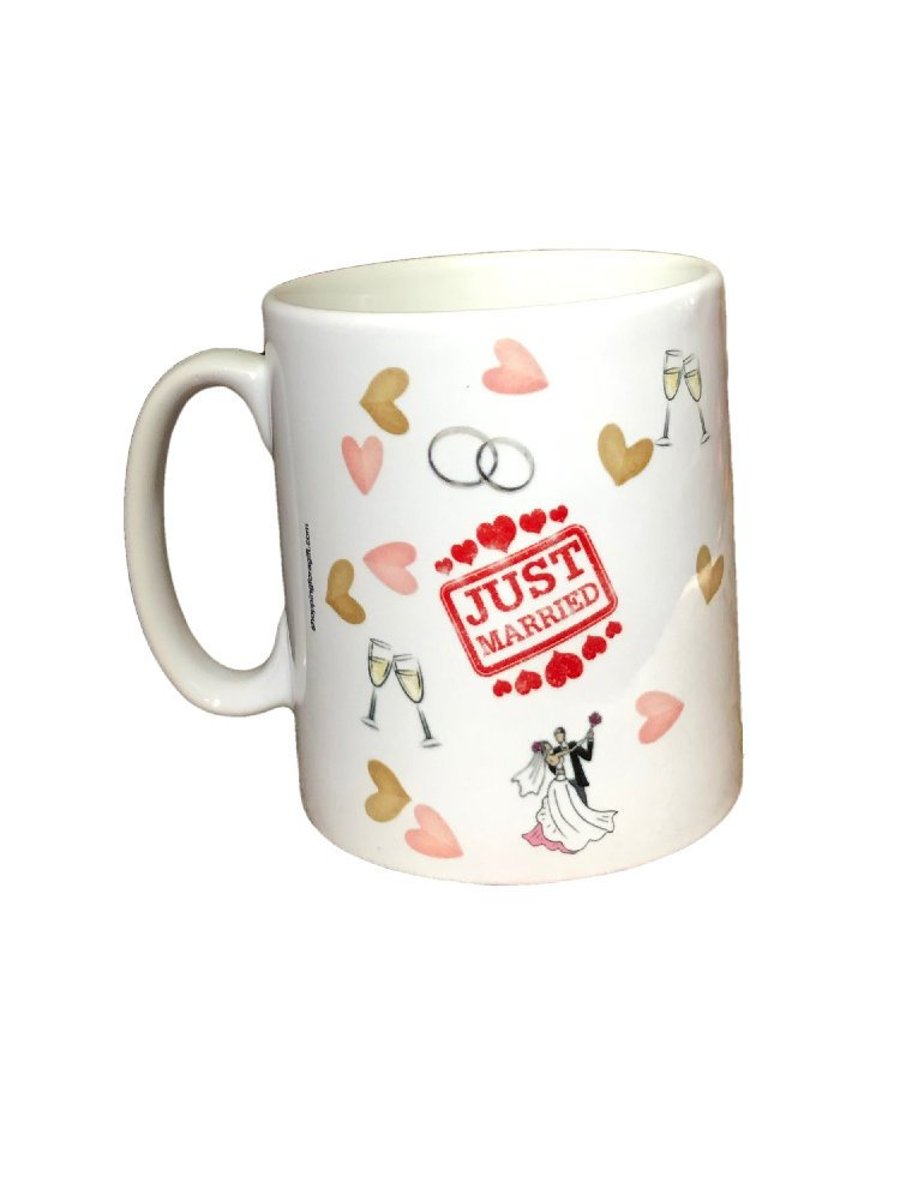 "Just Married" Wedding Gift Mug. Mugs for newlyweds